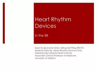 Heart Rhythm Devices