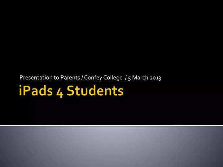 presentation to parents confey college 5 march 2013