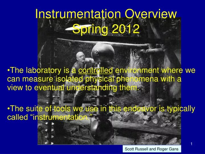 instrumentation overview spring 2012