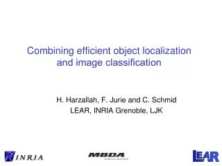 Combining efficient object localization and image classi?cation