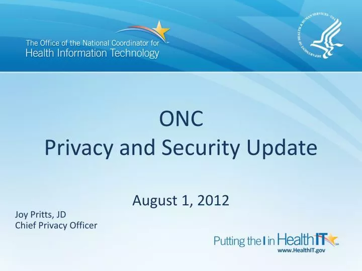 onc privacy and security update august 1 2012