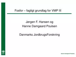 fosfor fagligt grundlag for vmp iii