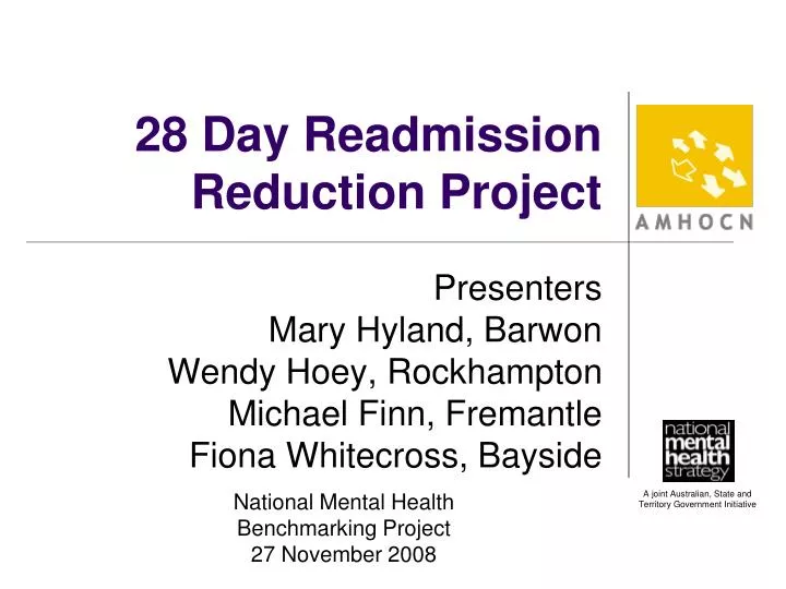 28 day readmission reduction project
