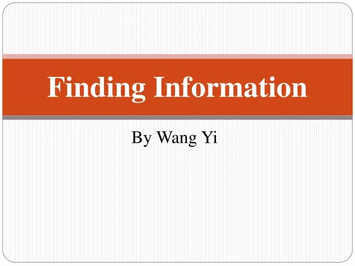 finding information