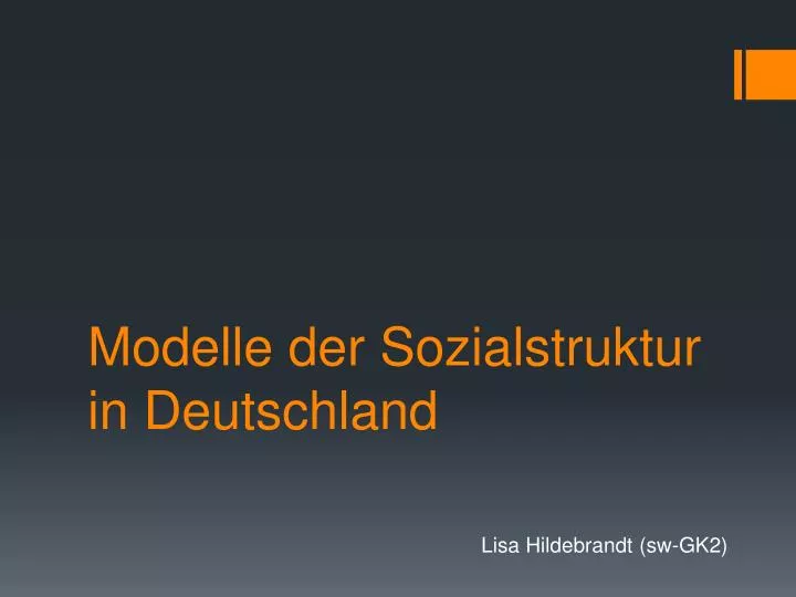 modelle der sozialstruktur in deutschland