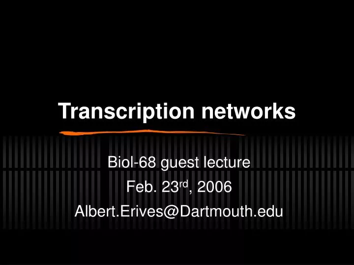 transcription networks
