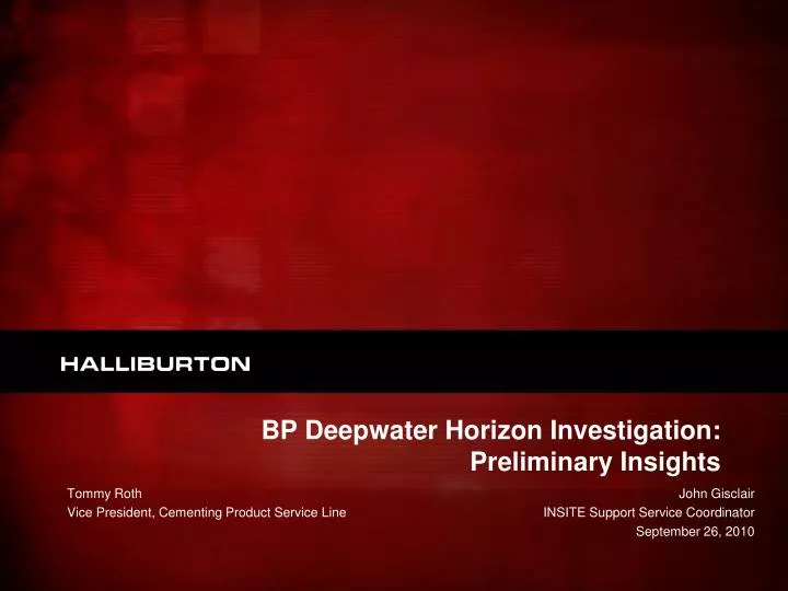 bp deepwater horizon investigation preliminary insights