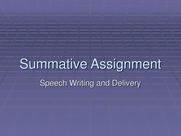 summative assignment