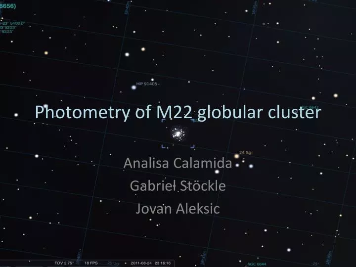 photometry of m22 globular cluster