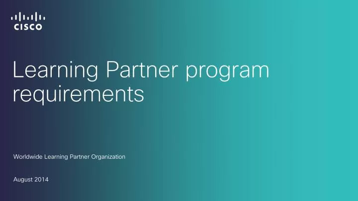 learning partner program requirements