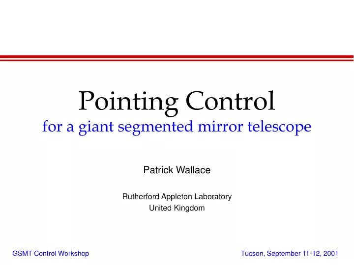 pointing control for a giant segmented mirror telescope