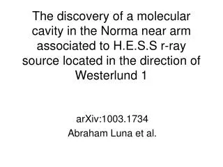 arXiv:1003.1734 Abraham Luna et al.