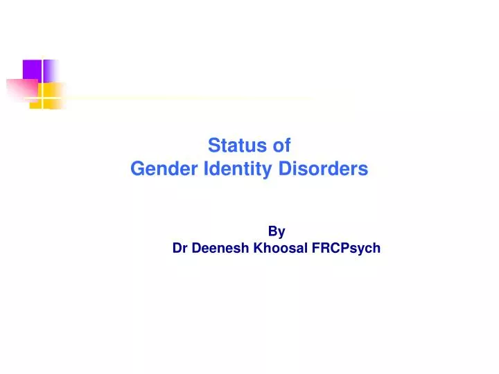 status of gender identity disorders