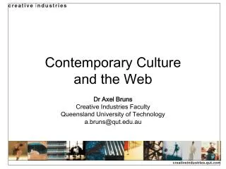 Contemporary Culture and the Web