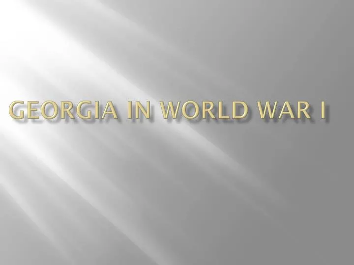 georgia in world war i