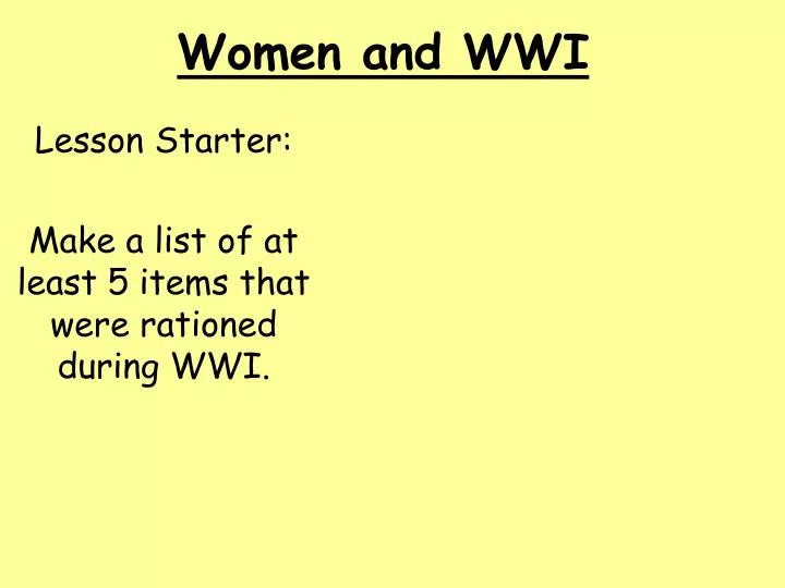 women and wwi