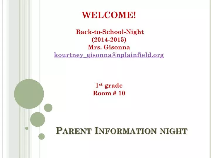 parent information night