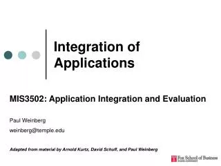 Integration of Applications