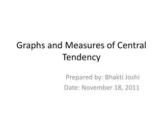 Graphs and Measures of Central Tendency