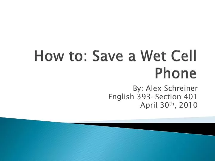 how to save a wet cell phone