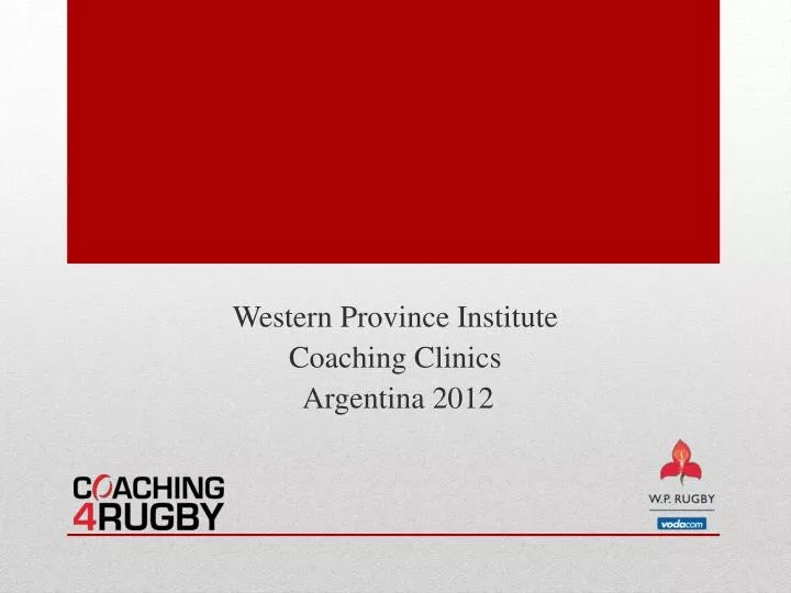 western province institute coaching clinics argentina 2012