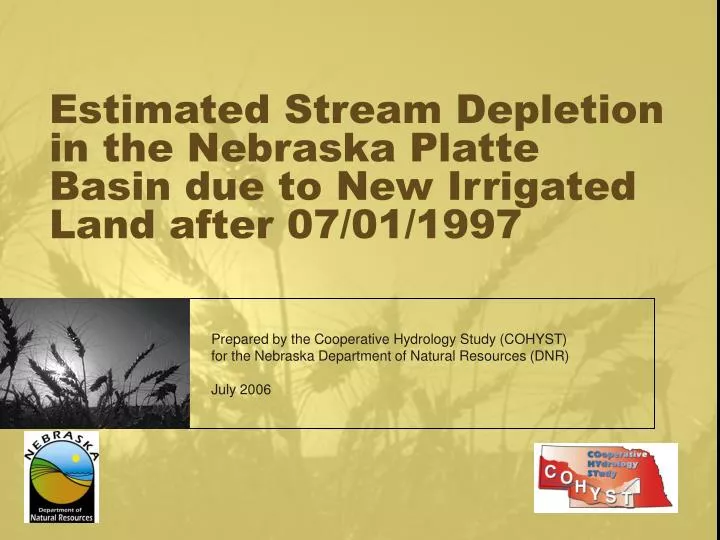 estimated stream depletion in the nebraska platte basin due to new irrigated land after 07 01 1997