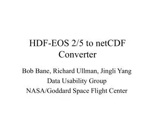 HDF-EOS 2/5 to netCDF Converter