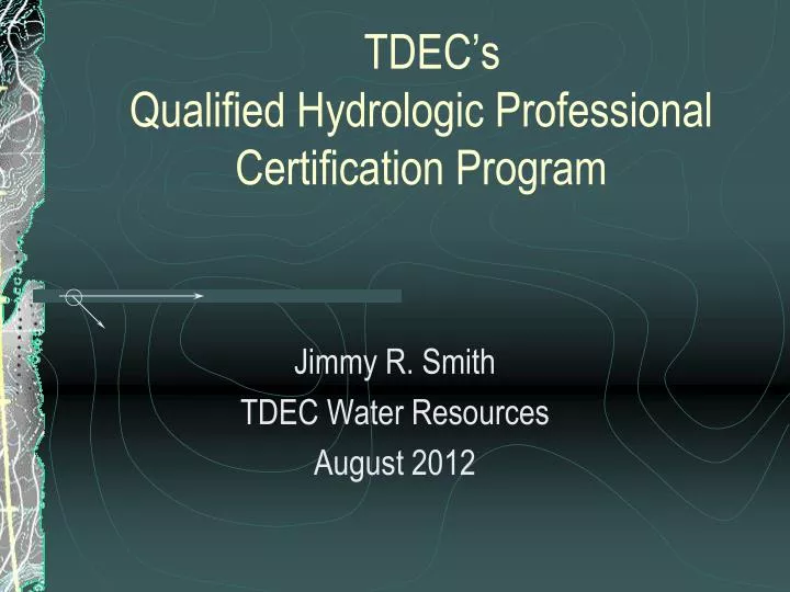 tdec s qualified hydrologic professional certification program