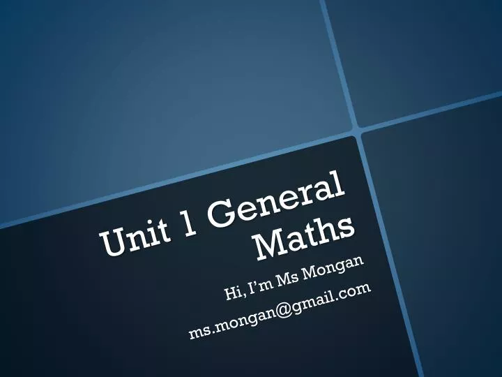 unit 1 general maths