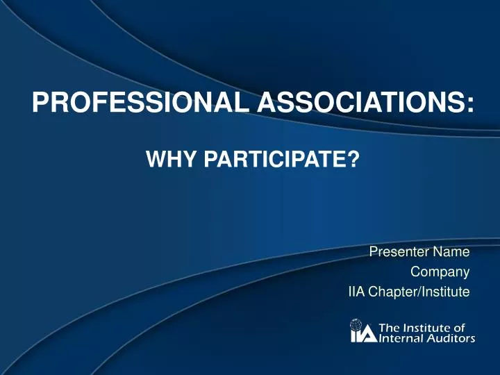 professional associations why participate
