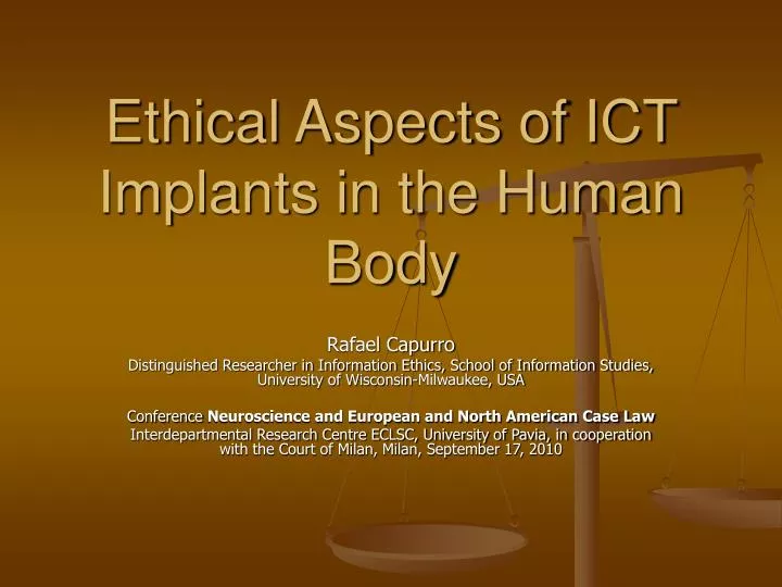 ethical aspects of ict implants in the human body