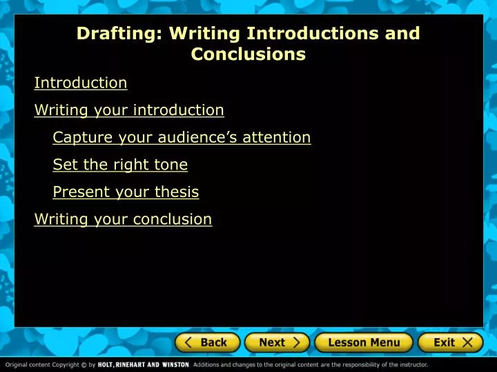drafting writing introductions and conclusions