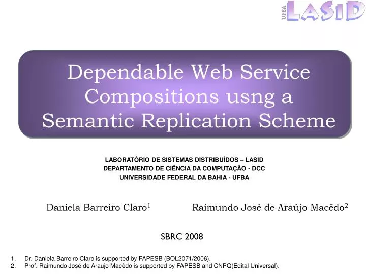 dependable web service compositions usng a semantic replication scheme