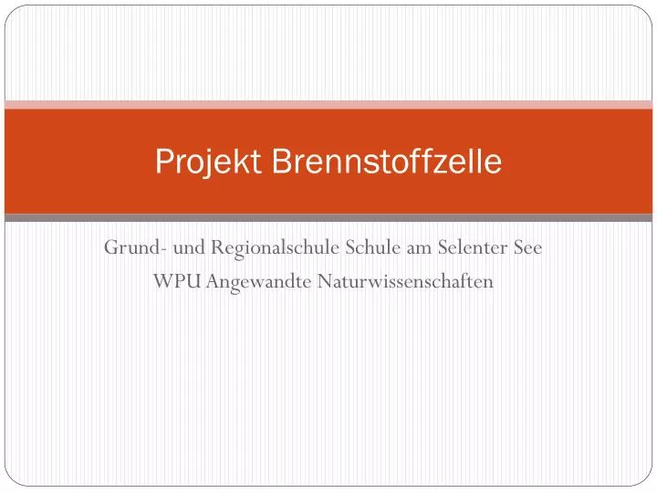 projekt brennstoffzelle