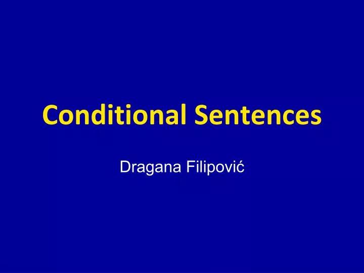 conditional sentences