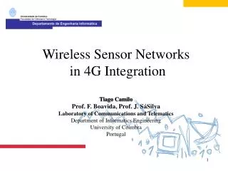 Laboratory of Communication and Telematics IP in WSN MAR Model