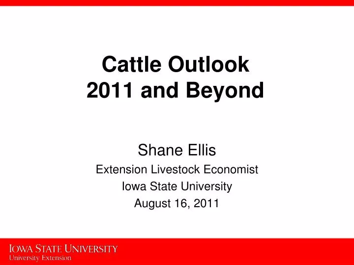 cattle outlook 2011 and beyond