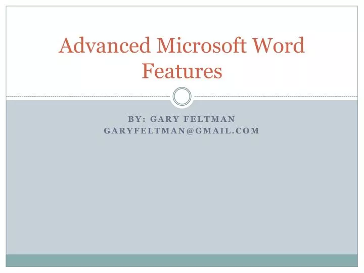 advanced microsoft word features
