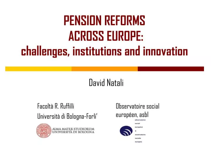 pension reforms across europe challenges institutions and innovation