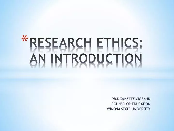 research ethics an introduction