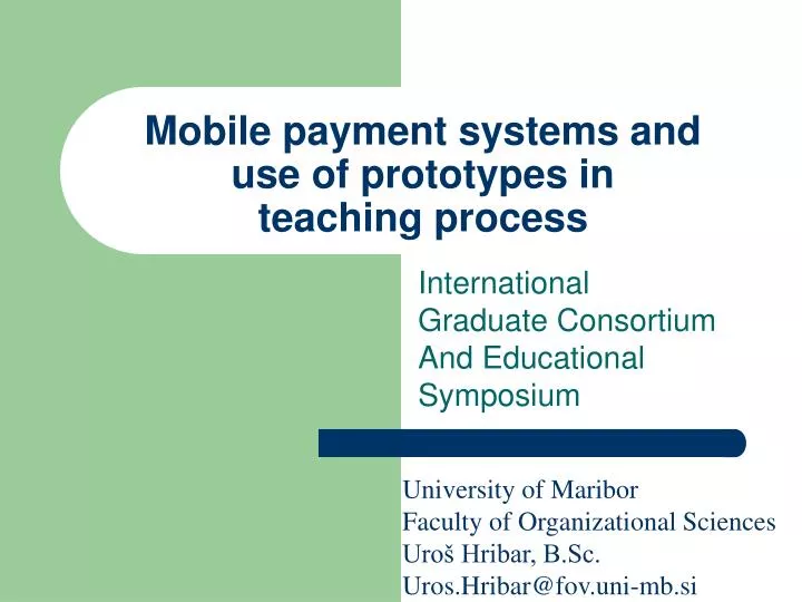 mobile payment systems and use of prototypes in teaching process