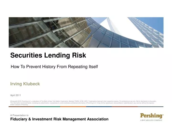 securities lending risk