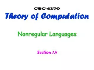 Nonregular Languages