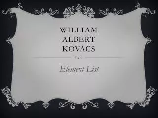 William Albert Kovacs