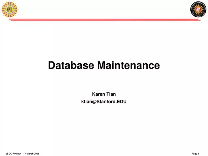 database maintenance