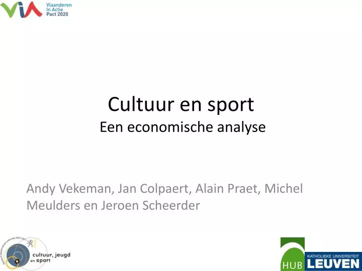 cultuur en sport een economische analyse
