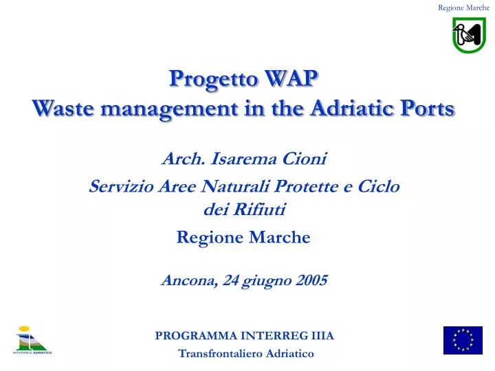 progetto wap waste management in the adriatic ports