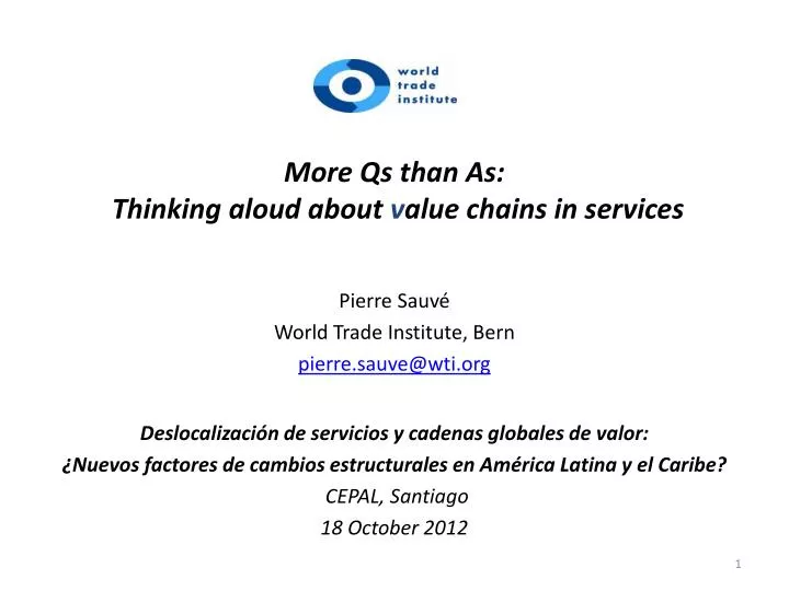 more qs than as thinking aloud about v alue chains in services