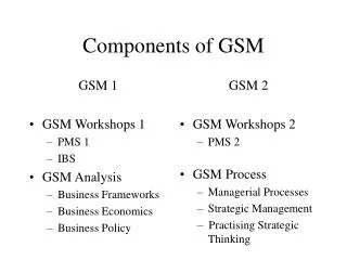 Components of GSM