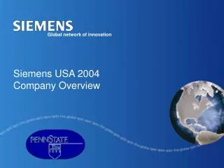 Siemens USA 2004 Company Overview
